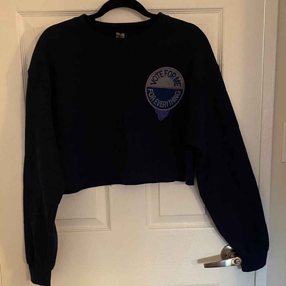 Dark Blue Crop with Taylor Swift Anti Hero Graphic